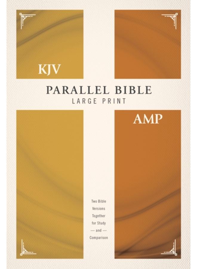 الكتاب المقدس KJV، الكتاب المقدس المعزز، الكتاب المقدس الموازي، طباعة كبيرة، غلاف صلب، حروف حمراء: نسختان من الكتاب المقدس معًا للدراسة والمقارنة