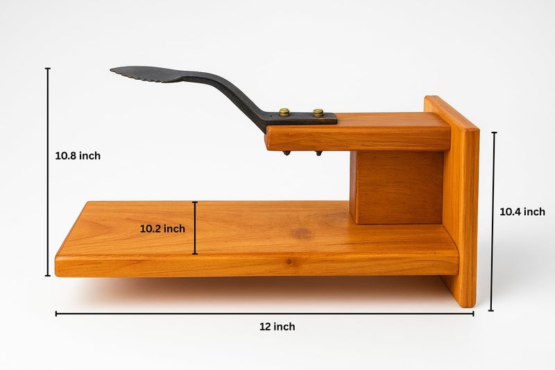 YATTA Traditional Coconut Scraper Manual with Extra Blade | Polished Wooden Table-Top Design | Easy to Use Handheld Coconut Grater | Chirava Grater Thengai Thuruvi - Image 3