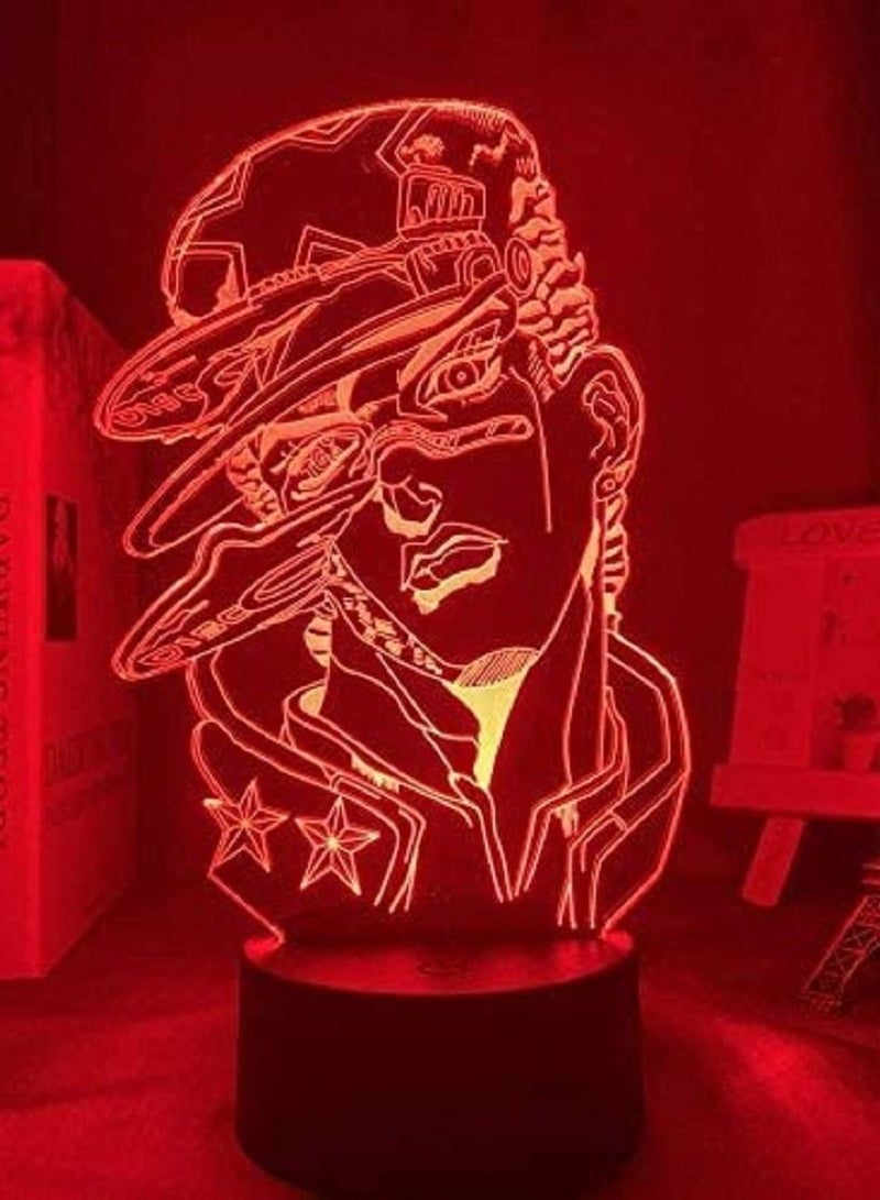 althiqahkey 3D Lamp Anime JoJo Bizarre Adventure for Bedroom Decor Light Birthday Gift Manga JoJo Figure Led Night Light Jotaro Kujo - Image 5
