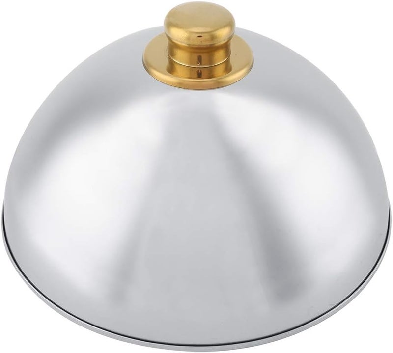 Generic Stainless Steel Food Cover for Restaurant Banquet Cafeteria Manual Polished Dome Plate with Handle Large Small (10inch) - Image 3