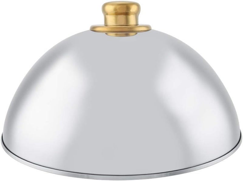 Generic Stainless Steel Food Cover for Restaurant Banquet Cafeteria Manual Polished Dome Plate with Handle Large Small (10inch) - Image 5