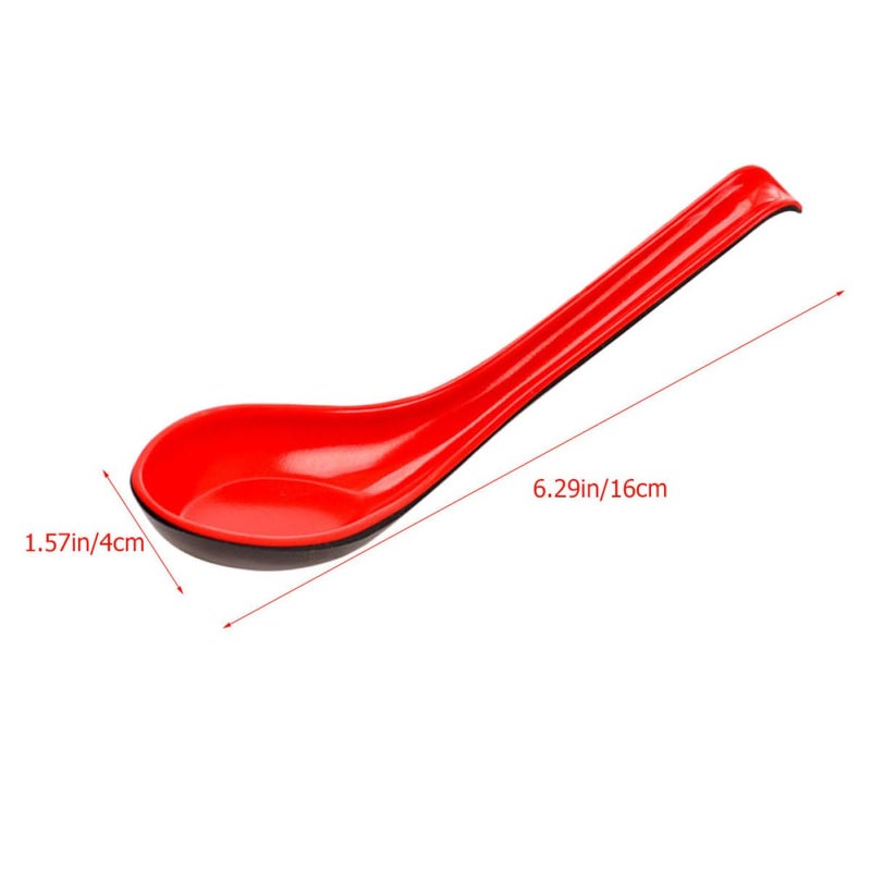 10Pcs Long Handle Melamine Soup Spoons High Temperature Resistant For Ramen Noodles - Image 3
