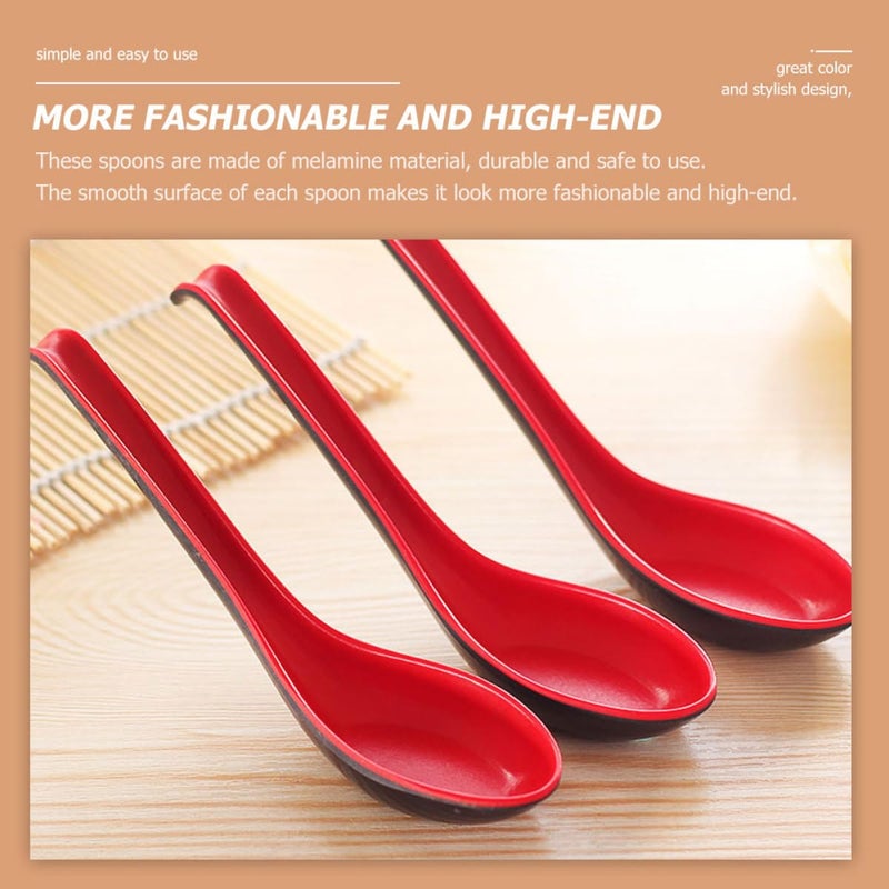 10Pcs Long Handle Melamine Soup Spoons High Temperature Resistant For Ramen Noodles - Image 5