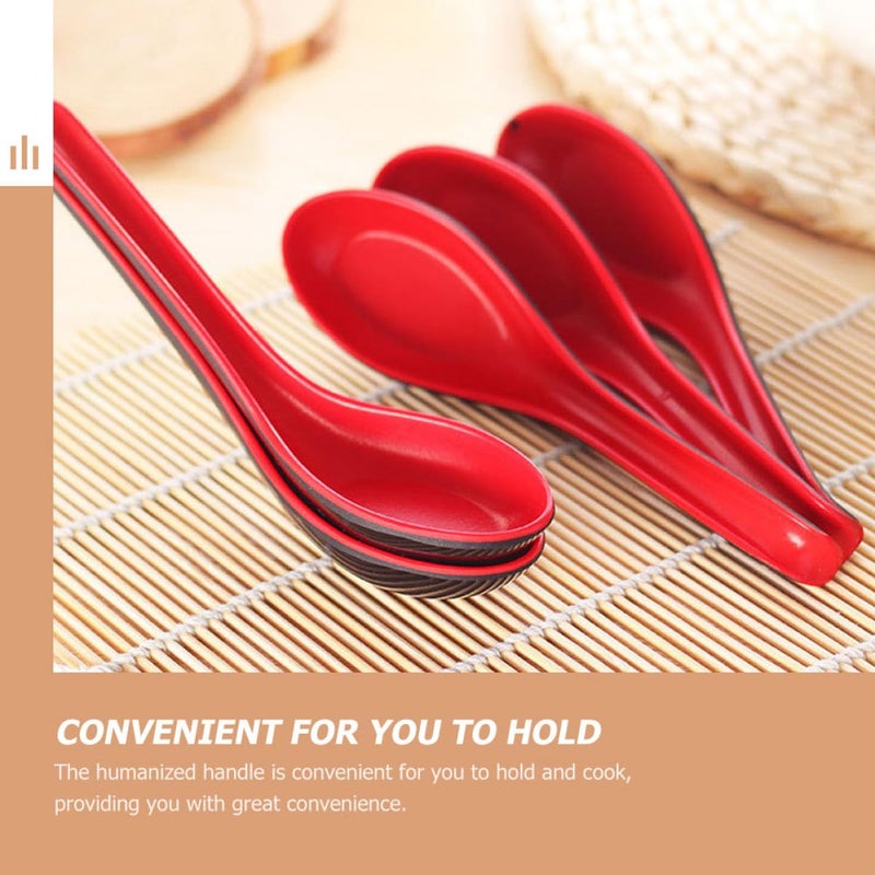 10Pcs Long Handle Melamine Soup Spoons High Temperature Resistant For Ramen Noodles - Image 4
