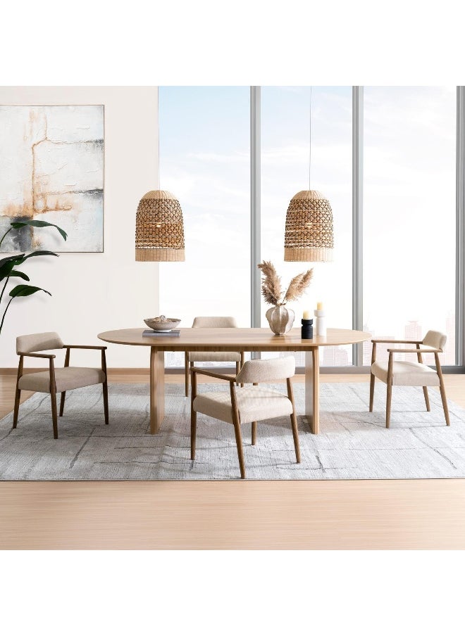 Pan Home Detroit 6 Seater Dining Table Melamine - Natural  - Image 3