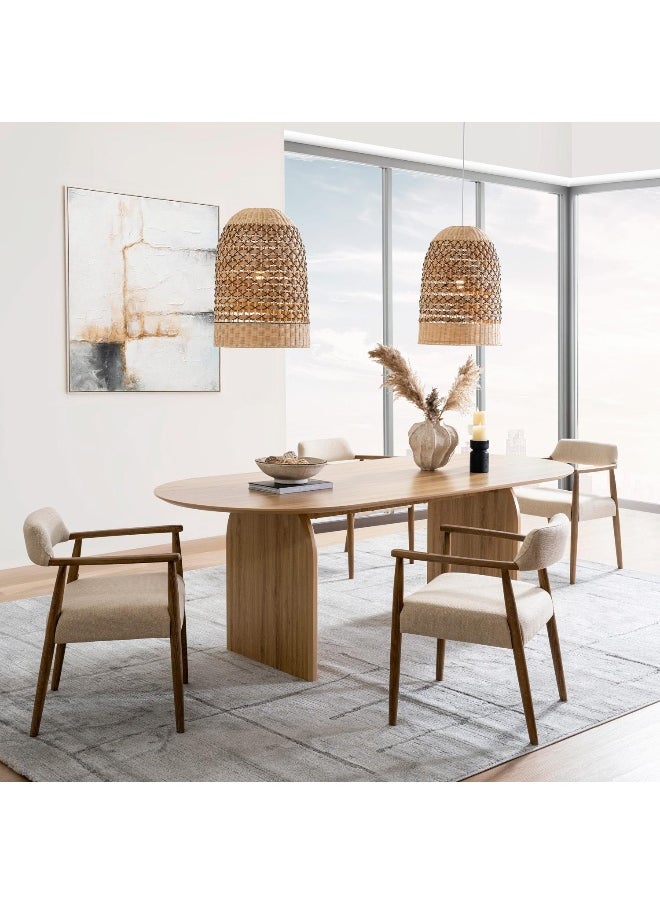 Pan Home Detroit 6 Seater Dining Table Melamine - Natural  - Image 5