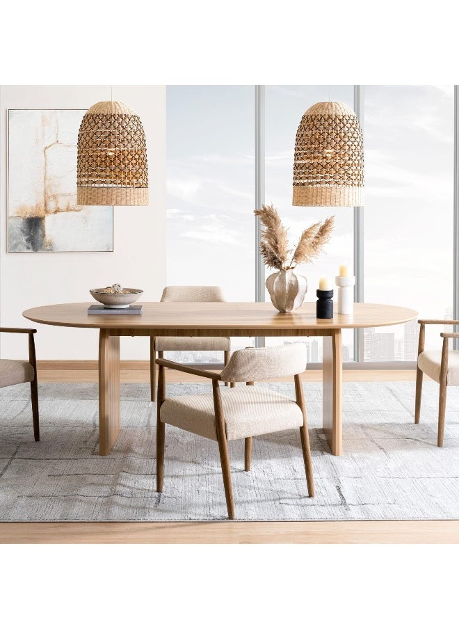 Pan Home Detroit 6 Seater Dining Table Melamine - Natural  - Image 2