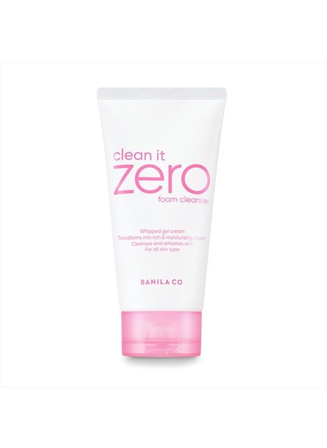 Banila Co NEW Clean It Zero Foam Cleanser 150ml, all skin types, creamy foam cleanser with natural herbs  - Image 1