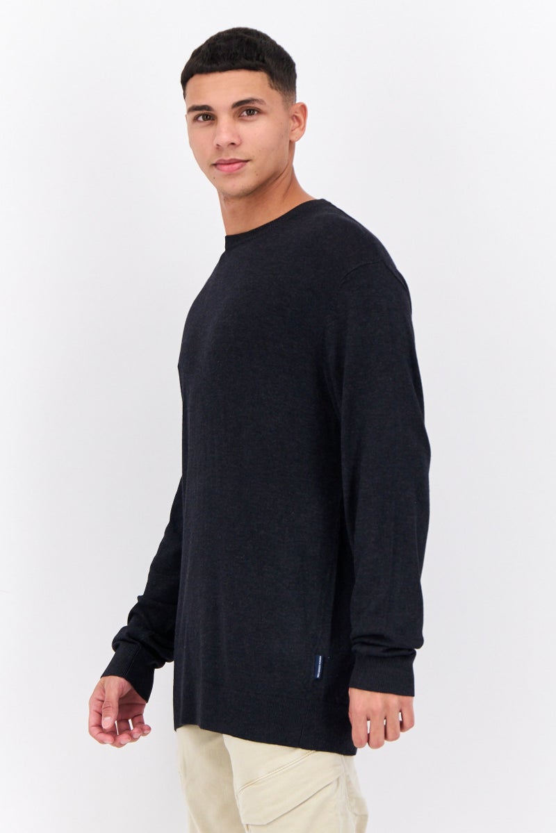 French Connection Men Crew Neck Knitted Sweater, Dark Navy Melange - Image 2