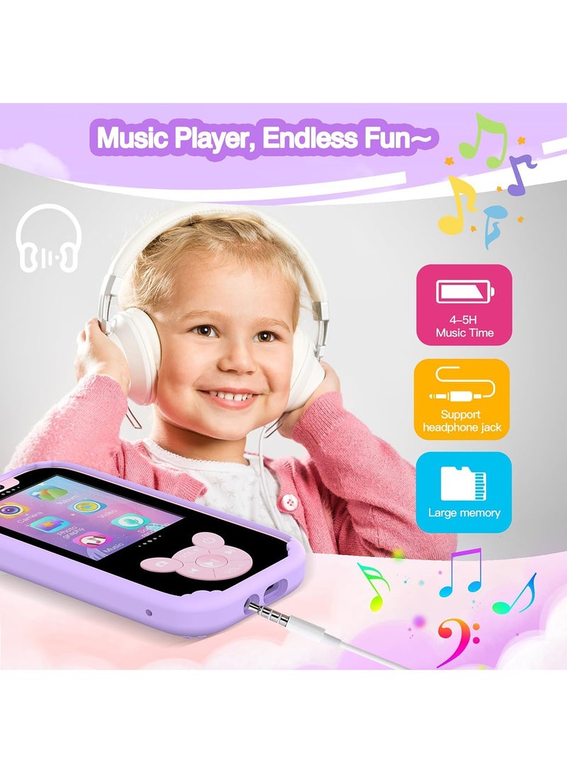 ZONEY Kids Smart Phone, Toddler Kids Camera Phone Toy, Touchscreen Unicorn Learning Toy Phone with Educational Games, Dual Camera MP3 Music Player, Boys Girls Birthday Gifts (Purple) - Image 5