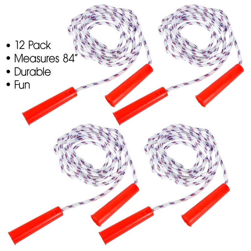 ArtCreativity 84 Inch Nylon Ropes for Kids - Pack of 12 - Durable Jump Ropes with Plastic Handles - Healthy Indoor and Outdoor Activity, Classroom Gifts, Party Favors, Gifts for Boys and Girls - Image 3