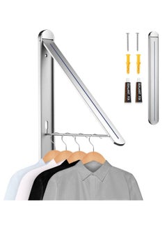 Excefore Retractable Clothes Rack, Stealth Clothes Drying Hangers , Wall Mounted Folding Clothes Hanger Drying Rack for Laundry Room Closet Storage Organization (Sliver)  - Image 1