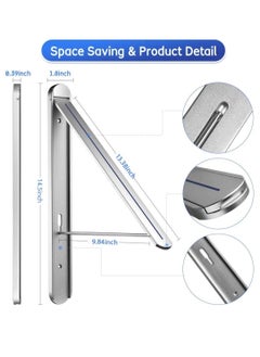 Excefore Retractable Clothes Rack, Stealth Clothes Drying Hangers , Wall Mounted Folding Clothes Hanger Drying Rack for Laundry Room Closet Storage Organization (Sliver)  - Image 2