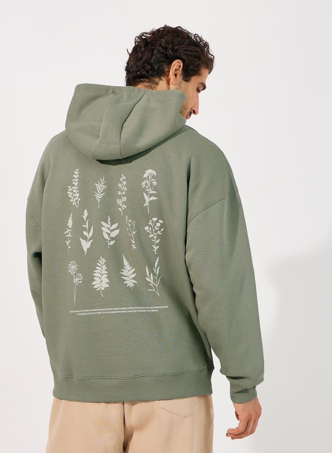 Styli Back Floral Print Heavy Oversized Hoodie - Image 4