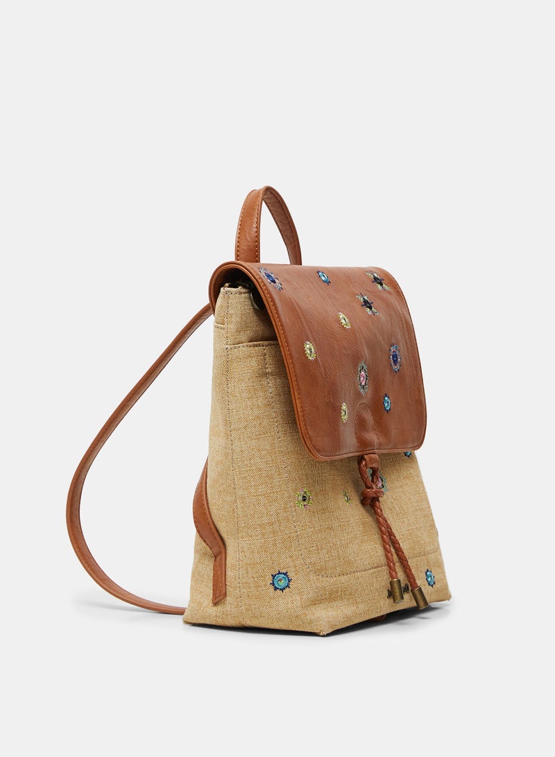 Desigual Mandala Canvas Backpack - Image 3