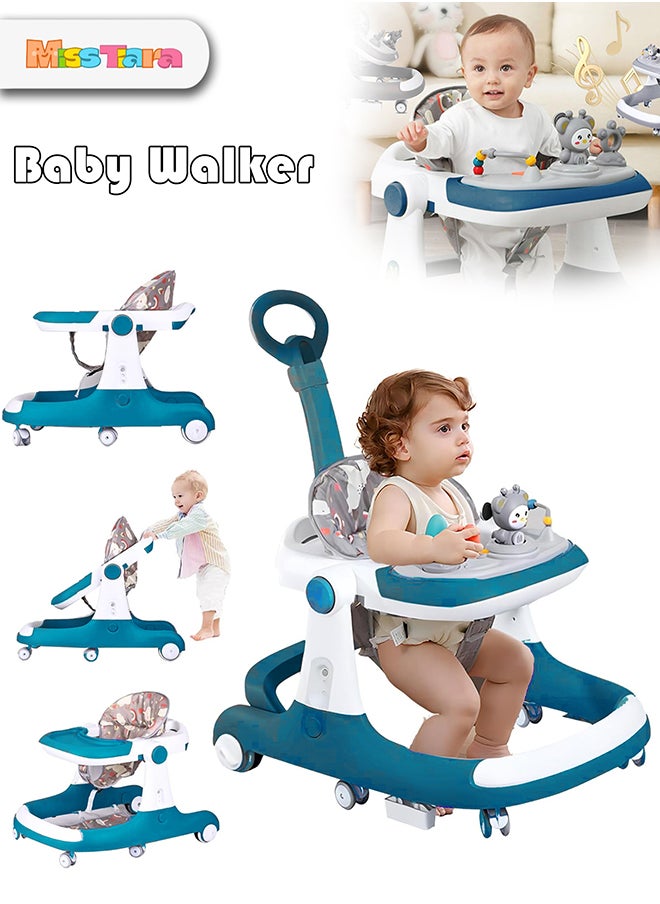 3 In 1 Baby Walker With Parent Push Handle And Big Comfortable Seat Cushion 