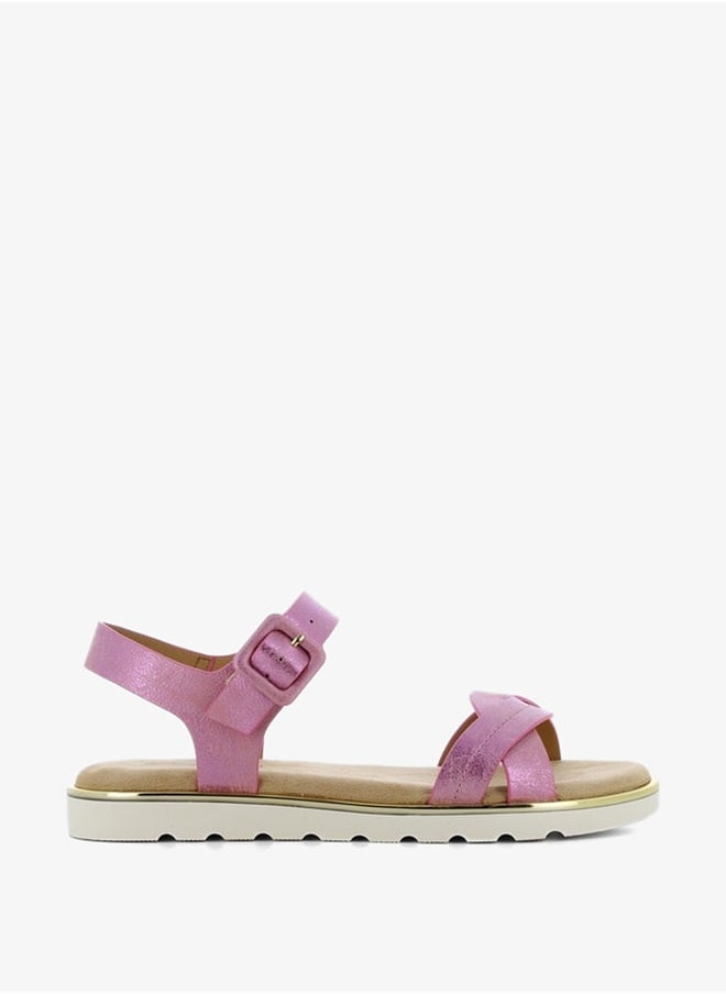 SJ Women's Cross Strap Sandals with Buckle Closure  - Image 2