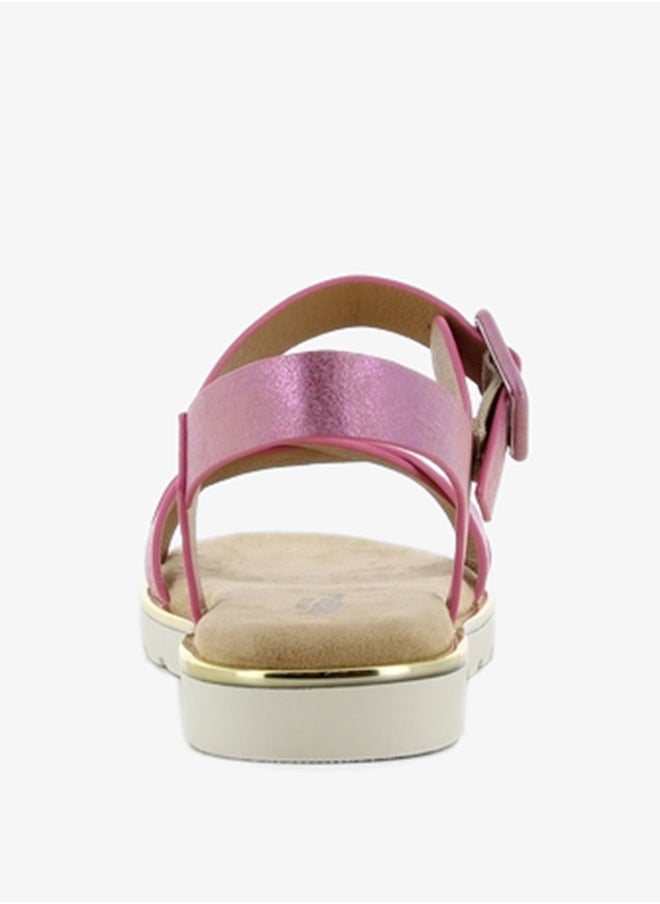 SJ Women's Cross Strap Sandals with Buckle Closure  - Image 4