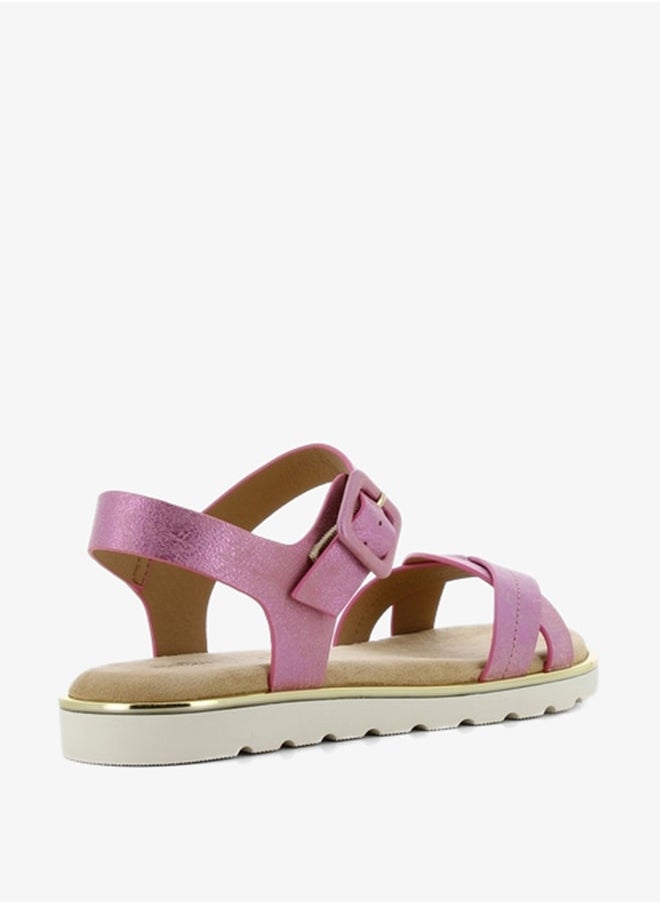 SJ Women's Cross Strap Sandals with Buckle Closure  - Image 3