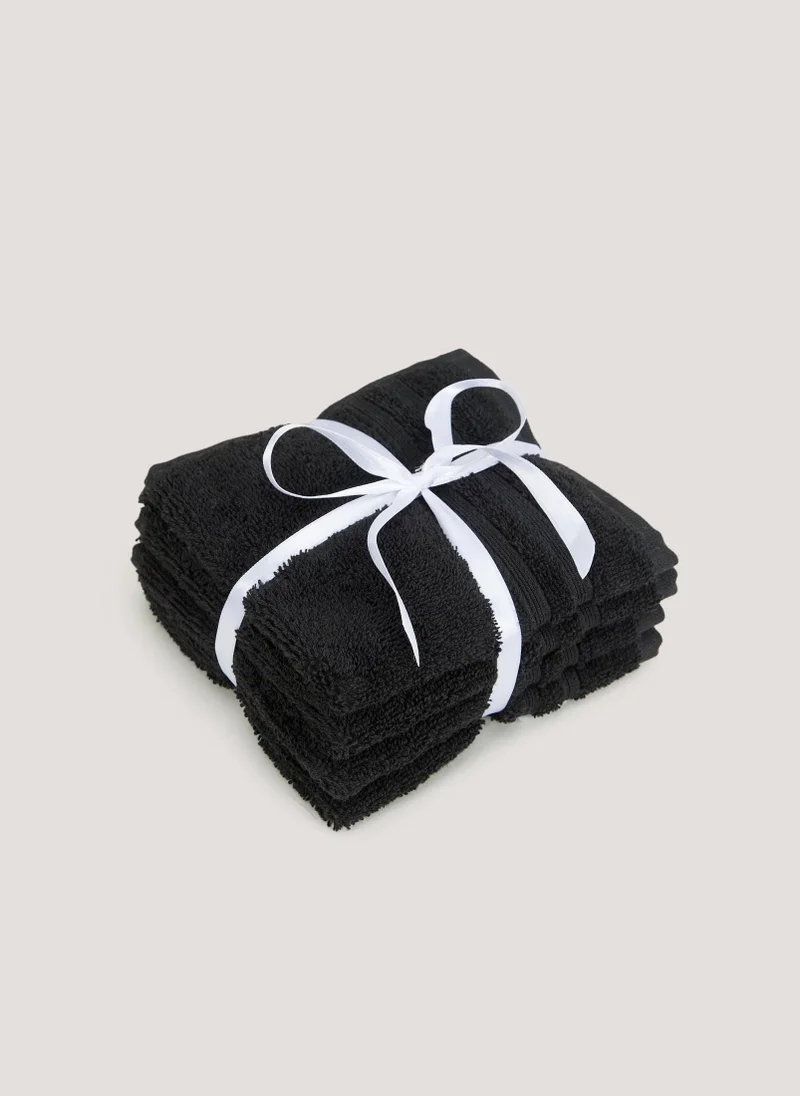 Matalan 4 Pack Black 100% Egyptian Cotton Face Cloths