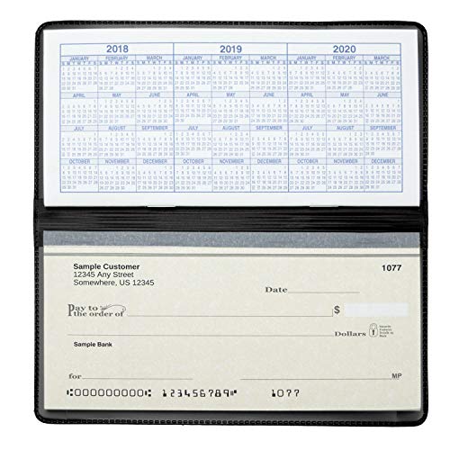 CAROUSELCHECKS Black Vinyl Checkbook Cover, Top Tear Personal Vinyl Checkbook Cover - Image 2