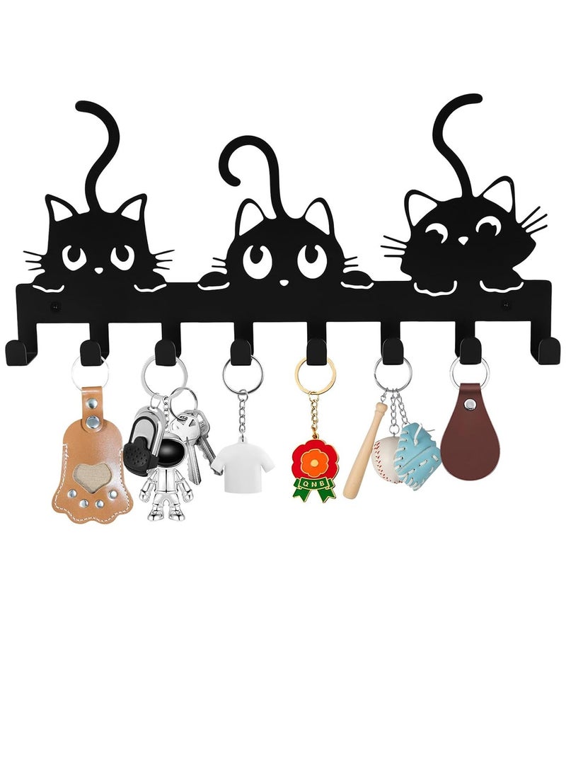 GOOGO Wall-Mounted Key Hook Organizer, Black Metal Key Holder with Screws and Expansion Bolts, Entryway Key Organizer, Suitable for Hallways, Corridors, Kitchens, Garages, And Office Wall Storage - Image 1