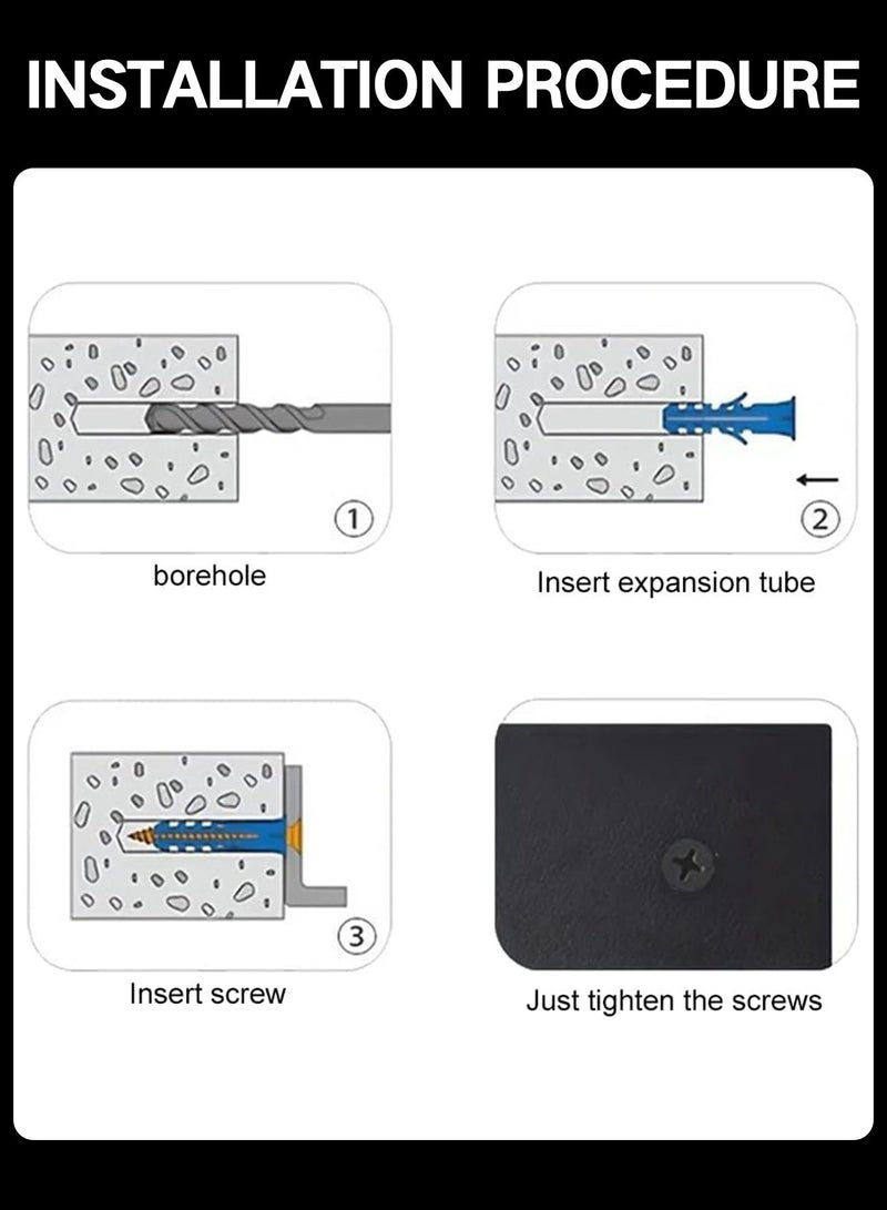 GOOGO Wall-Mounted Key Hook Organizer, Black Metal Key Holder with Screws and Expansion Bolts, Entryway Key Organizer, Suitable for Hallways, Corridors, Kitchens, Garages, And Office Wall Storage - Image 5