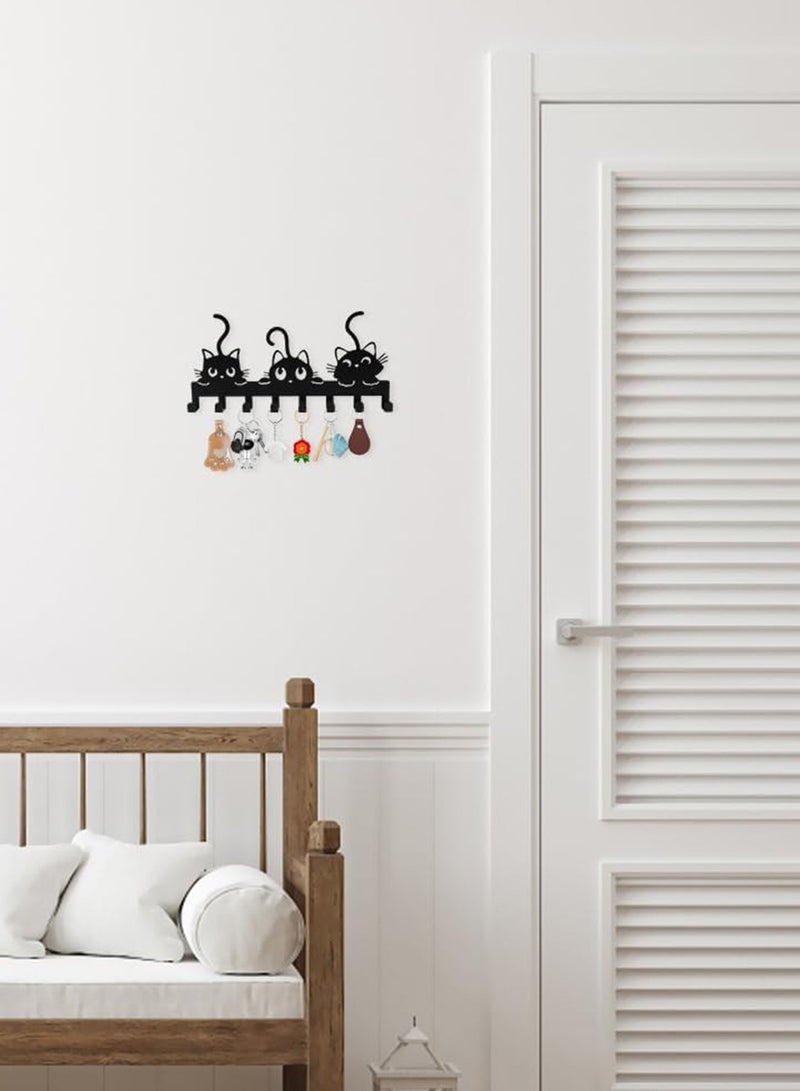 GOOGO Wall-Mounted Key Hook Organizer, Black Metal Key Holder with Screws and Expansion Bolts, Entryway Key Organizer, Suitable for Hallways, Corridors, Kitchens, Garages, And Office Wall Storage - Image 3