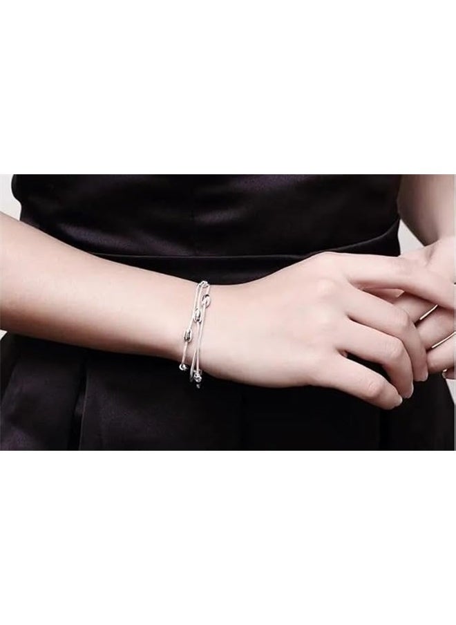 yongsheng Oval Shape Charm Bracelet, Rice & Frosted Bead Bracelet – Trendy Jewelry – Holiday, Birthday, Valentine’s Day, Mother’s Day Gift for Women  - Image 5