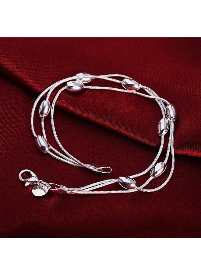 yongsheng Oval Shape Charm Bracelet, Rice & Frosted Bead Bracelet – Trendy Jewelry – Holiday, Birthday, Valentine’s Day, Mother’s Day Gift for Women  - Image 3