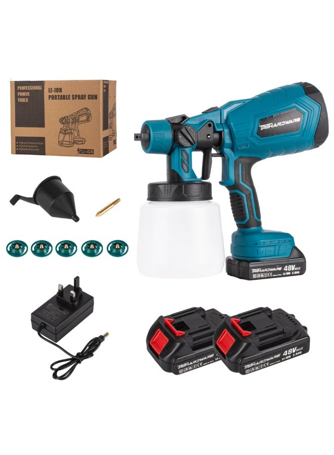 TriThardware 48V Electric Spray Machine, Portable Household Paint Sprayer with 2pcs Batteries, High-Pressure Cordless Paint Sprayer Multi-Functional High-Pressure Atomization Coating Tool - Image 1