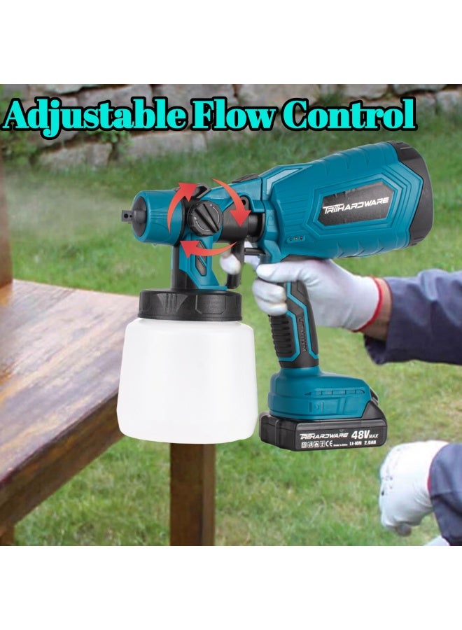 TriThardware 48V Electric Spray Machine, Portable Household Paint Sprayer with 2pcs Batteries, High-Pressure Cordless Paint Sprayer Multi-Functional High-Pressure Atomization Coating Tool - Image 5