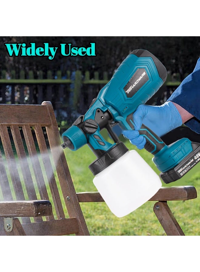 TriThardware 48V Electric Spray Machine, Portable Household Paint Sprayer with 2pcs Batteries, High-Pressure Cordless Paint Sprayer Multi-Functional High-Pressure Atomization Coating Tool - Image 2