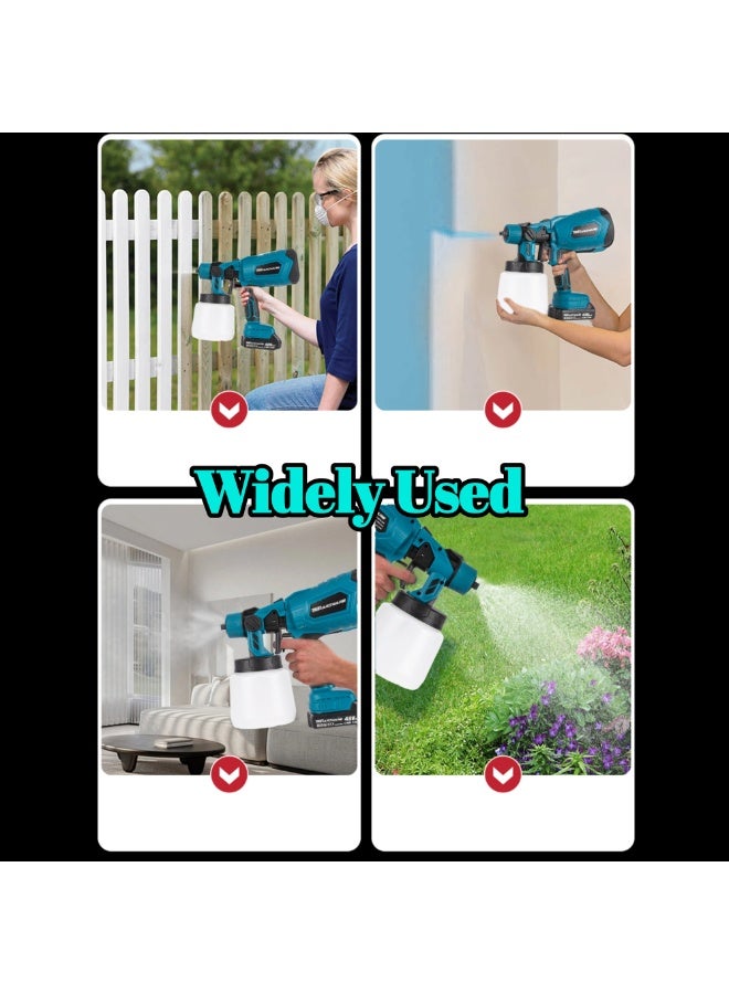 TriThardware 48V Electric Spray Machine, Portable Household Paint Sprayer with 2pcs Batteries, High-Pressure Cordless Paint Sprayer Multi-Functional High-Pressure Atomization Coating Tool - Image 4