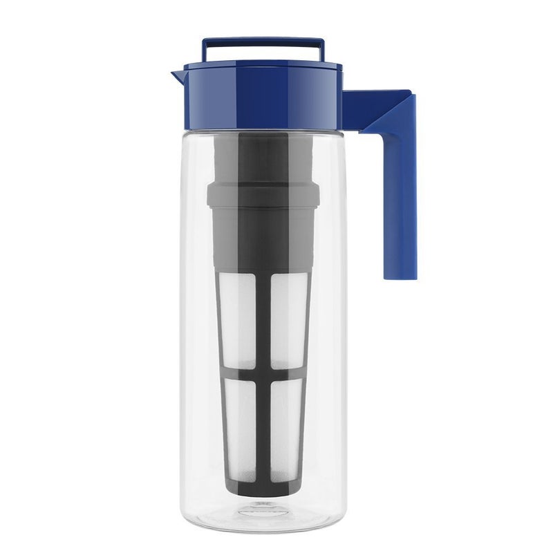 Takeya Takeya Flash Chill Iced Tea Maker  Airtight  Durable Iced Tea Maker Jug with Silicone Carry Handle  LeakProof  Lightweight Tea Infuser with Patented Flash Chill Technology  2 Quart Blueberry 
