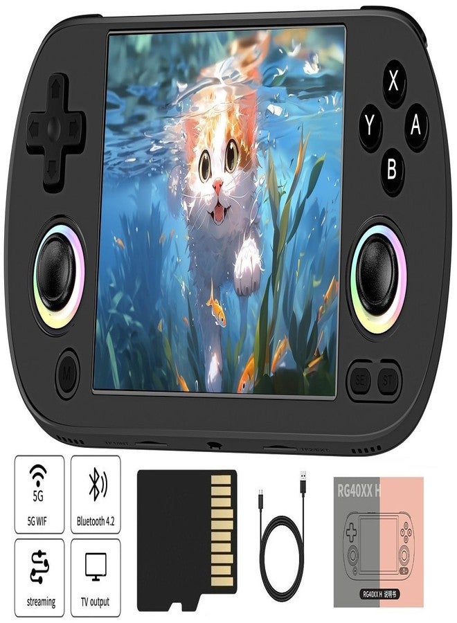 Voacle RG40XX H Retro Handheld Game Console ,RG40XXH 4.0 Inch IPS Screen Linux System Built-in 64G TF Card 5488 Games Support HDMI TV Output 5G WiFi Bluetooth 4.2(Black) - Image 1