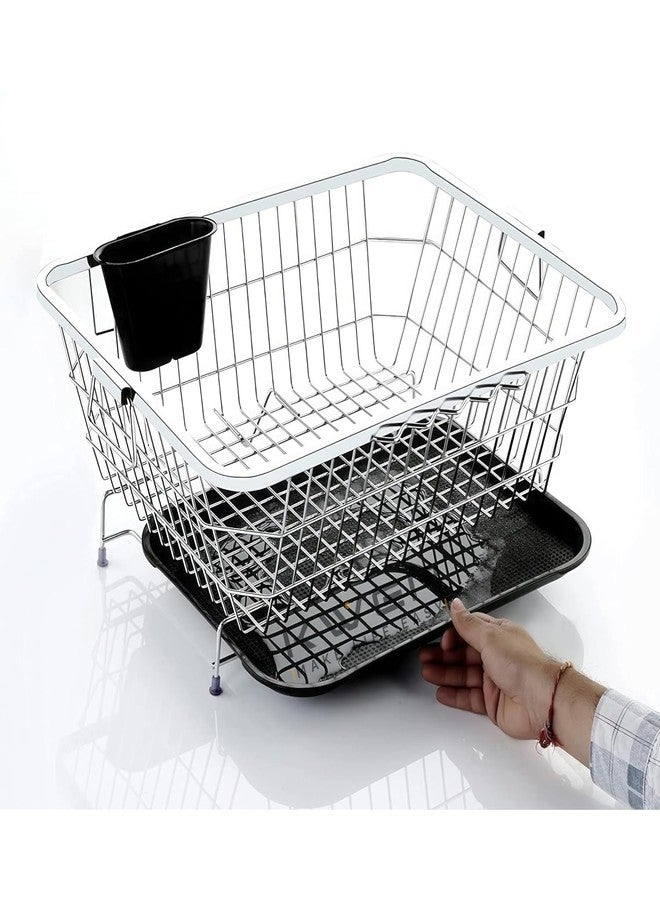 KWER Plastic Dish Draining Tray,Rectangular Drainer Plate for Kitchen,Non-Slip Serving Dish for Restaurant,Hotels,Cafes,Home,Bars (Black) - Image 4
