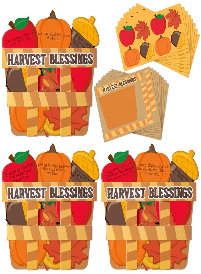 BeYumi Fall Harvest Basket Craft - 28Pcs Fall Harvest Blessing Basket Craft Kit DIY Autumn Religious Bushell of Thanks Thanksgiving Gratitude Paper Craft Supplies School Classroom Activities for Kids - Image 1