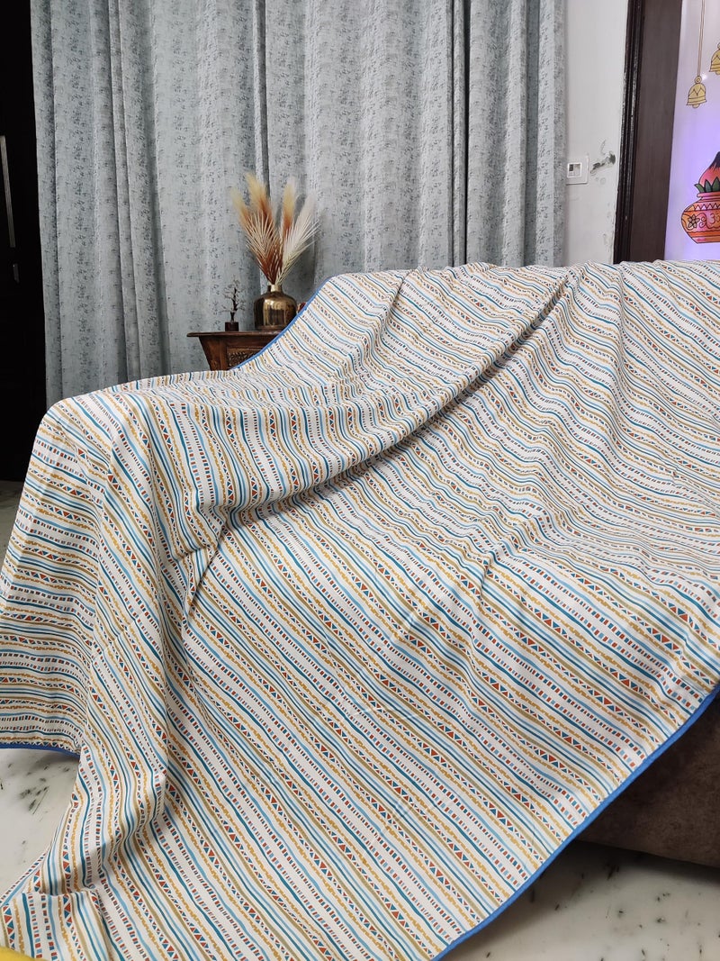 Shrika Graham 2 in 1 Pure Cotton Reversible dohar|All Season Blanket| Travel Blanket|Premium Cotton dohar| Soft Printed Cotton Throws| (Single, Animal Print White) - Image 4