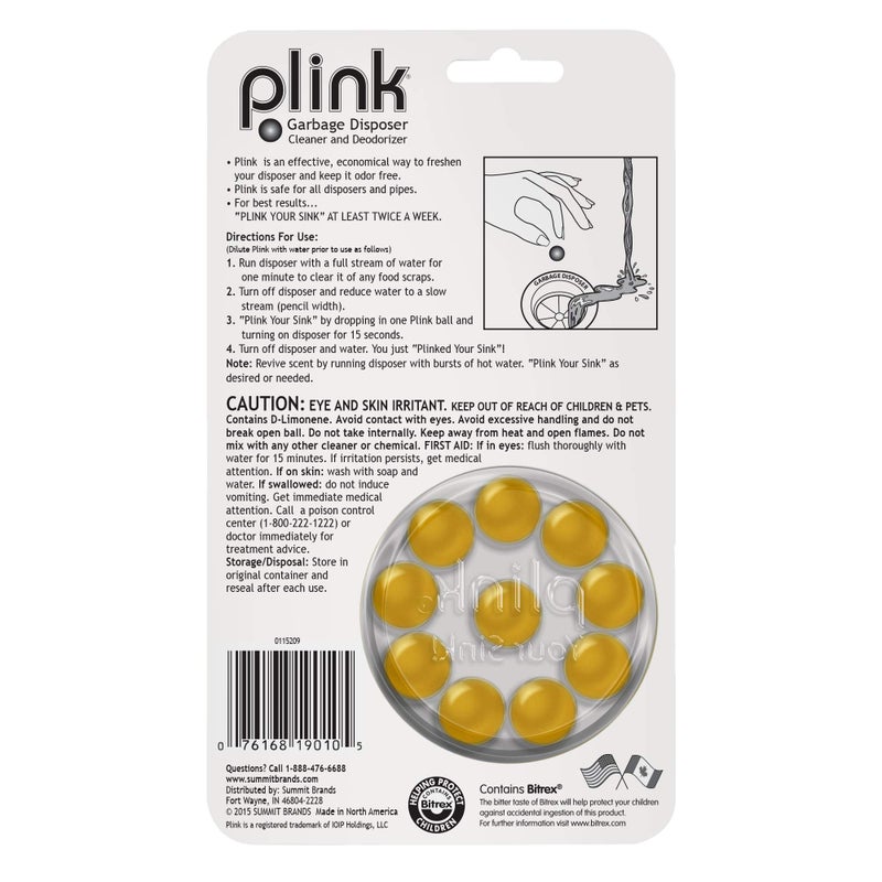 Plink 90 Garbage Disposer Cleaner and Deodorizer, Lemon, 10 Count - Image 2