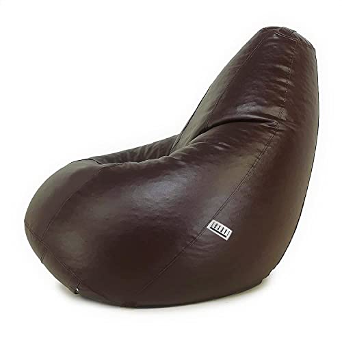 LEXAVI Brand - 4XL Bean Bags with Round Footrest Beans Filled with Free Cushion - (XXXXL - Brown) - Image 2