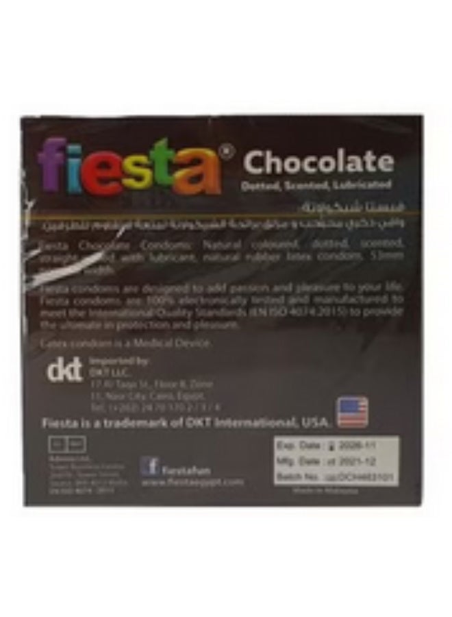 FIESTACHOCLET CONDOOMS -DOTTED, CHOCLET FLAVOR-3 PIECES - Image 2