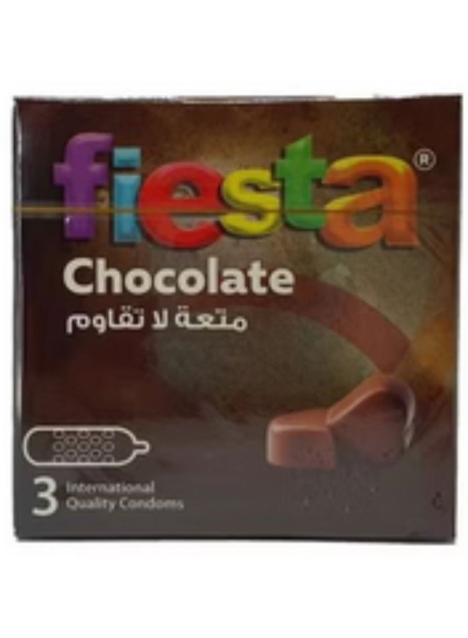 FIESTACHOCLET CONDOOMS -DOTTED, CHOCLET FLAVOR-3 PIECES - Image 1