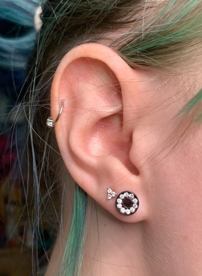 Ocptiy 4G Black Gauges Tunnels Plugs Earrings for Ears Stretching Kit 4 Gauge 316L Surgical Stainless Steel Diamond Single Flare Tunnels Plugs Hollow Gauges Size 5mm Piercing Women Men 3/16 inch - Image 5