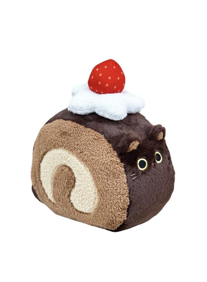 general Strawberry Swiss roll plush toy Cute cat Swiss roll Plush toy the best gift for family and friends - Image 1
