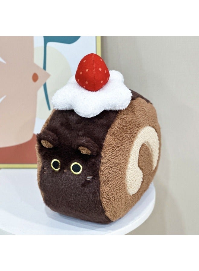 general Strawberry Swiss roll plush toy Cute cat Swiss roll Plush toy the best gift for family and friends - Image 3