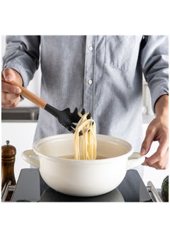 Arabest Cooking Utensils Set of 12, Silicone Kitchen Utensils with Wooden Handle, Non-stick Cookware Friendly & Heat Resistant, Includes Spatula/Ladle/Slotted Turner/Serving Spoon/Spaghetti Server  - Image 5