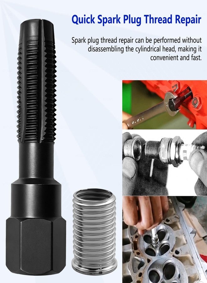 ZKTOOL 14mm Cylinder Head Rethreaded Kit, Spark Plug Thread Repair Kit,14mm Reamer Cylinder Thread Repair Tool,Spark Plug Rethreader Kit,4 Thread Insert. - Image 3