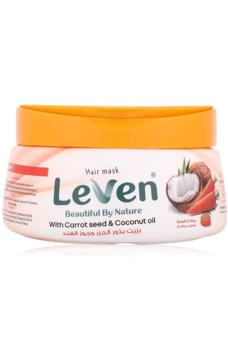 ليفين ماسك للشعر بزيت بذرة الجزر وجوز الهند من ليفن - 800 مل - Image 1