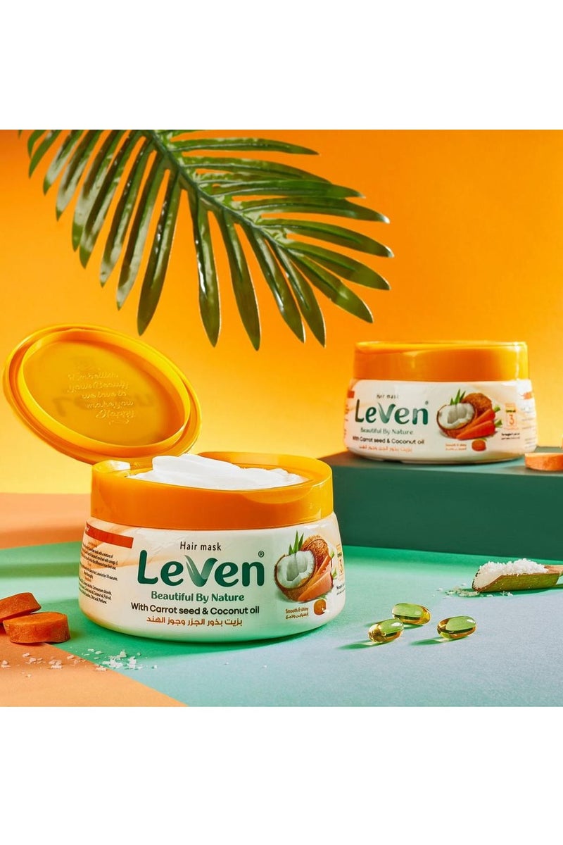 ليفين ماسك للشعر بزيت بذرة الجزر وجوز الهند من ليفن - 800 مل - Image 2